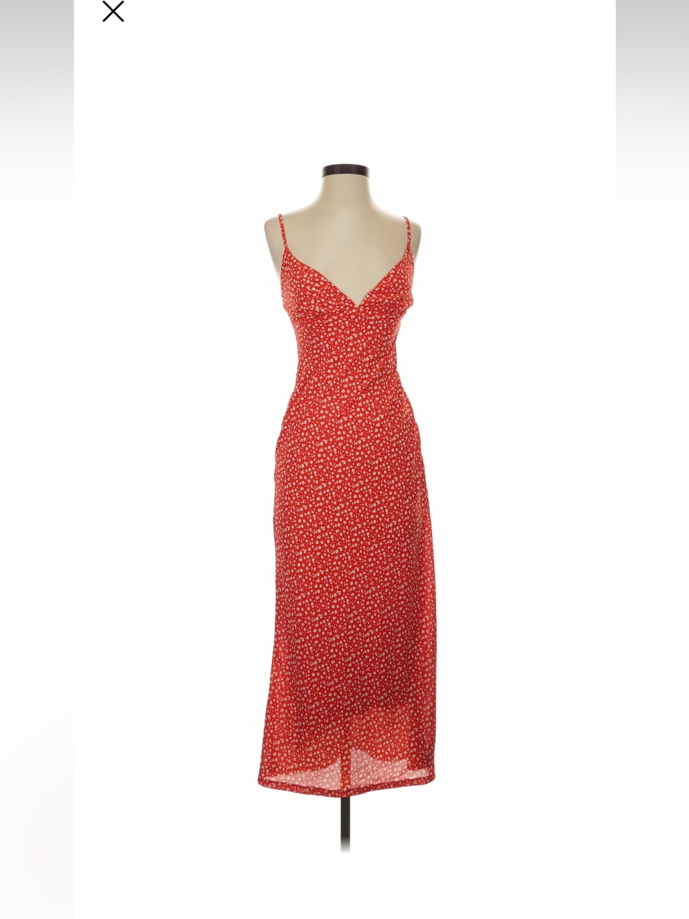 Red Floral Slip Dress with Spaghetti Straps from Princess Polly